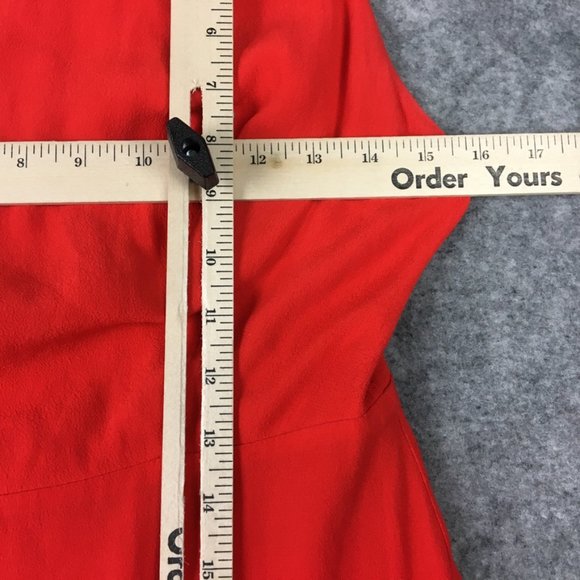 Aritzia Wilfred Dress 4 Cocktail A Line Boat Neck Strappy Open Plunge Back Red - Picture 7 of 15